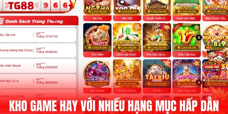 Kho game hay với nhiều hạng mục hấp dẫn