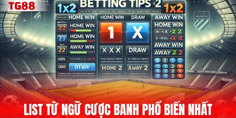 List từ ngữ cược banh phổ biến nhất